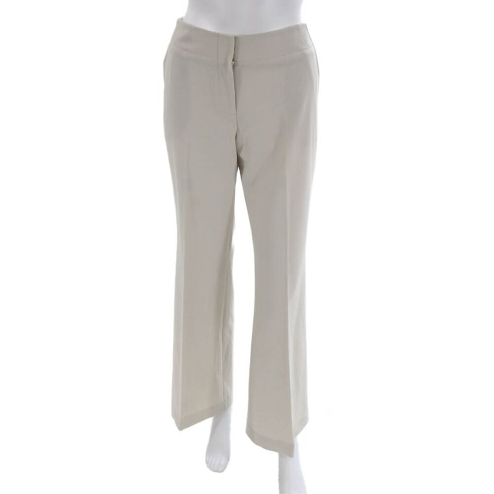St. John Collection By Marie Gray Womens Dress Pants Beige Polyester Zip Size 4
